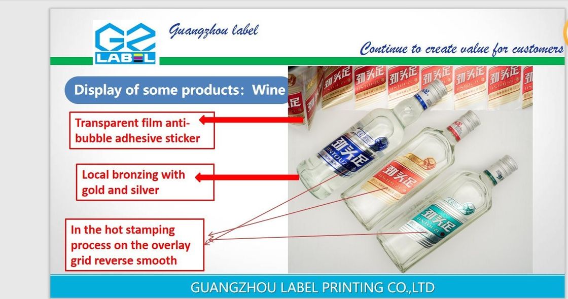 Nhãn tự dán tùy chỉnh cho rượu vang nước trái cây và các sản phẩm hương vị