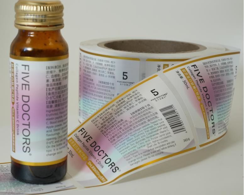 Nhãn tự dán tùy chỉnh cho bao bì Vinyl Đèn chống nước Đèn in cuộn Đèn dán tròn