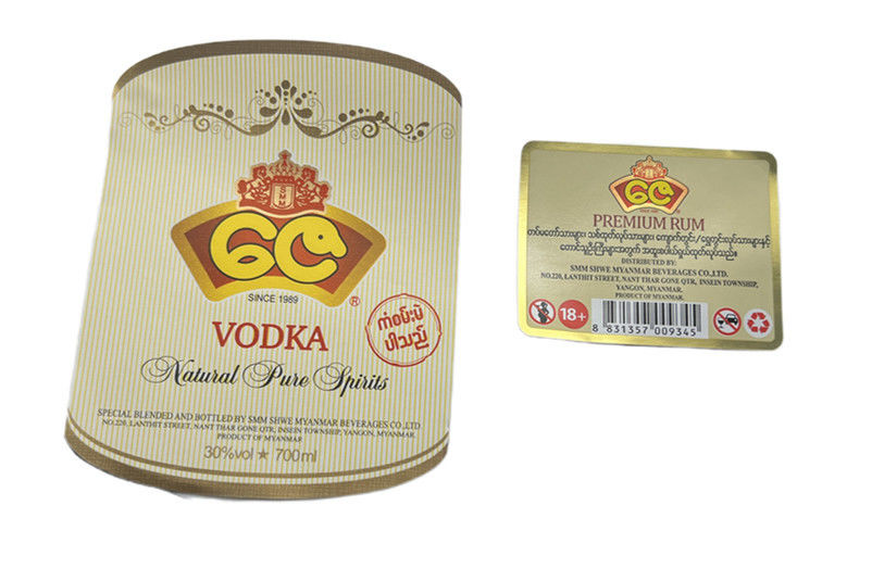 Nhãn keo ướt chống nước và chống nhiệt cho chai rượu vang hoàn hảo cho nhãn hiệu