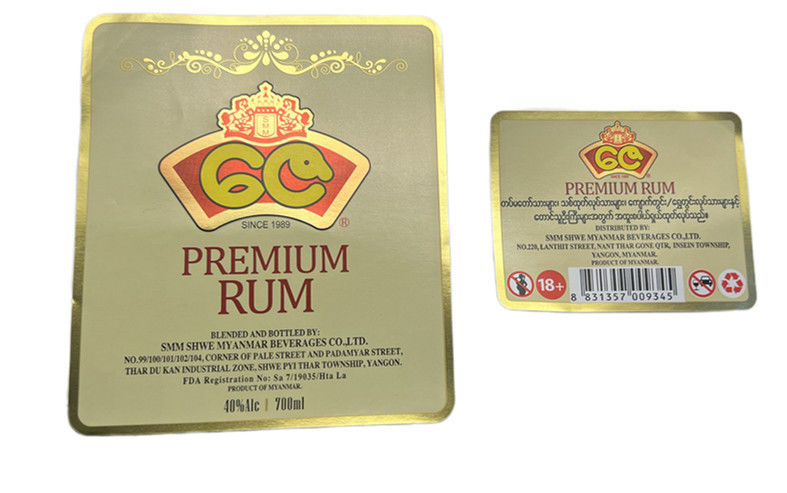 Nhãn keo ướt chống nước và chống nhiệt cho chai rượu vang hoàn hảo cho nhãn hiệu