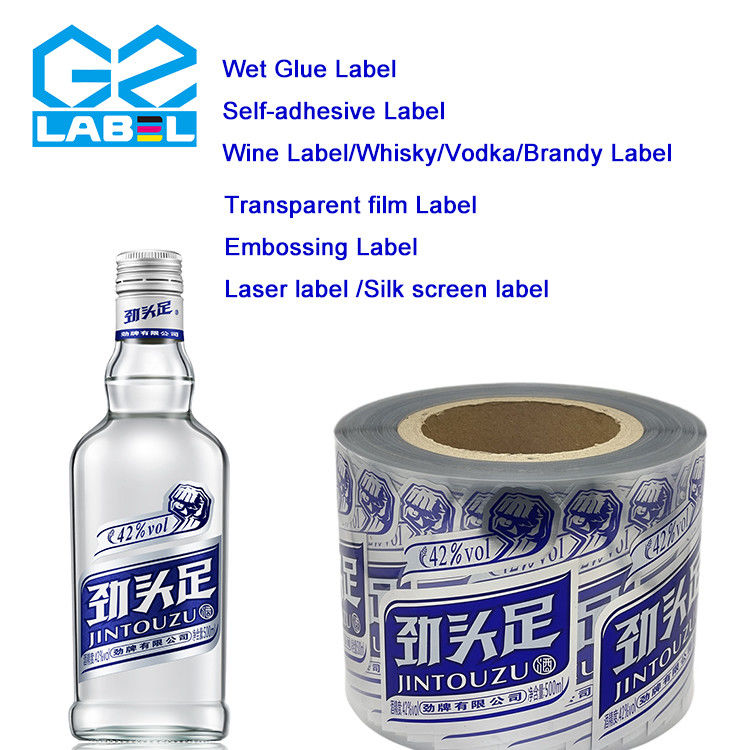 Giấy dán in rõ ràng cho nhãn chai rượu có thiết kế và hình dạng tùy chỉnh